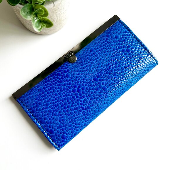 Vintage Faux Snake Blue Wallet - Picture 4 of 4